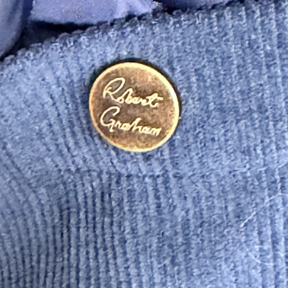 Robert Graham Men’s Size Medium Blue Snap Zipper Corduroy Ranch Jacket